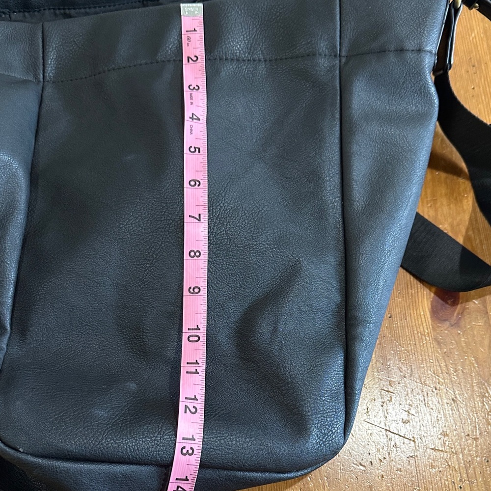 Free People Black Leather Tote with Dual Straps and Subtle Hardware - Picture 11 of 11